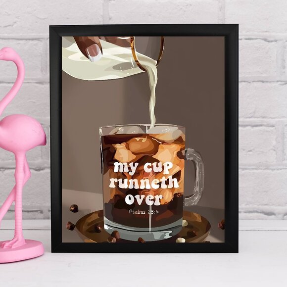 Faith Wall Art • Iced Coffee Aesthetic • Trendy Poster | "Blessed & Iced" - Picture 4 of 5